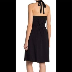 Theory Nayline R Elevate Crepe Black Halter Dress
